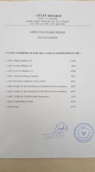 2019 PİYANGO ÇEKİLİŞİ SONUÇLARI